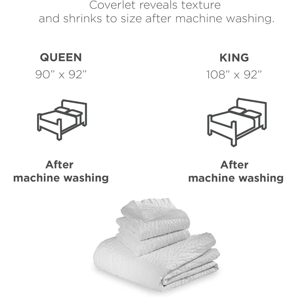 Coverlet King Size | Lightweight & Breathable Cotton Blend | Bedspread