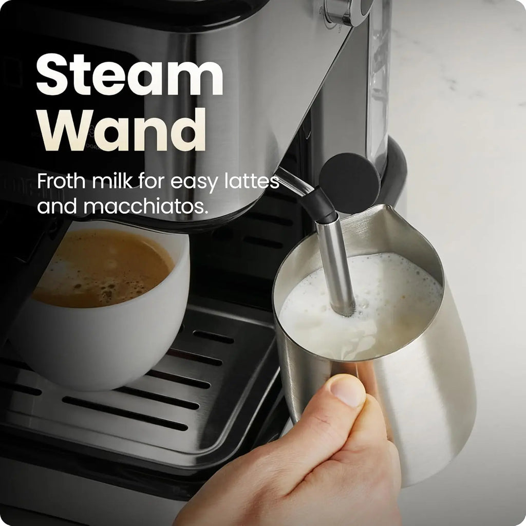Fresh Espresso 15-Bar Pump Espresso Machine with Steam Wand