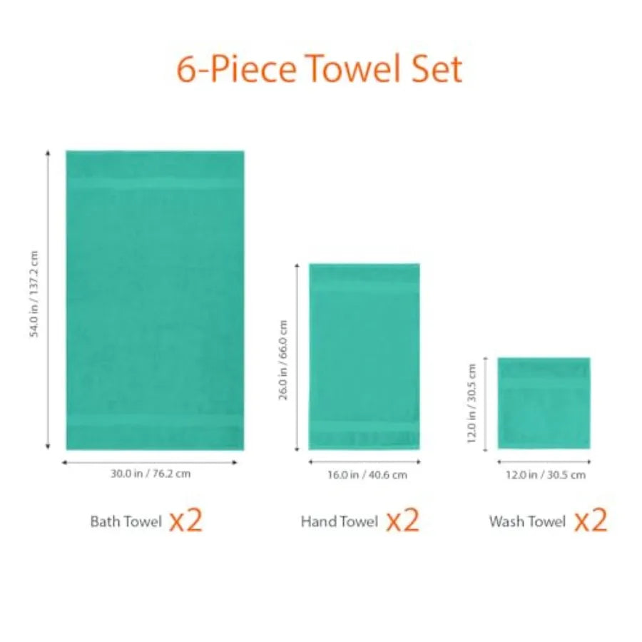 Oversized Fade-Resistant Towel, 100% Cotton, Highly Absorbent, Soft, Set