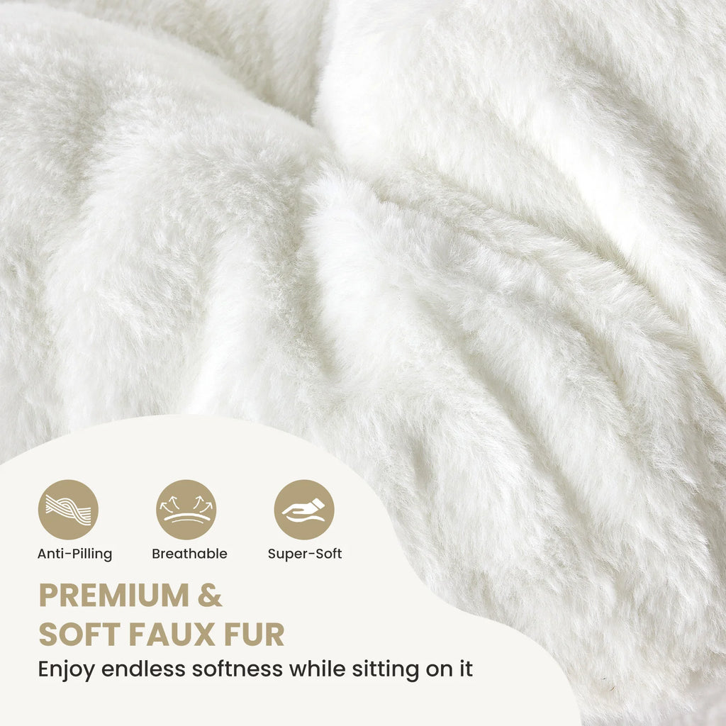 Modern Cozy Saucer Chairs Soft Faux Fur Large Size, Folding