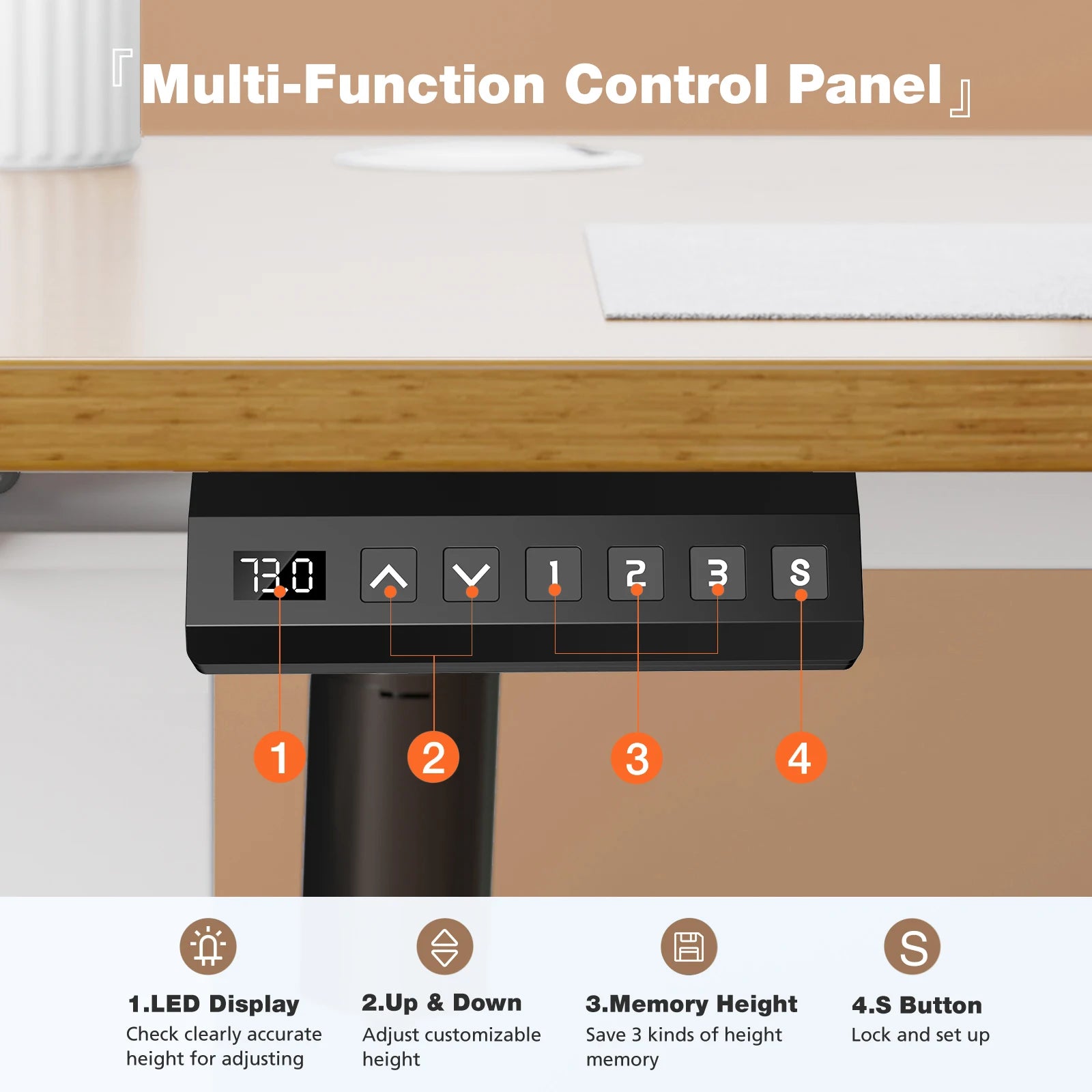 Electric Standing Desk Height Adjustable 40x24 Inch Computer Desk