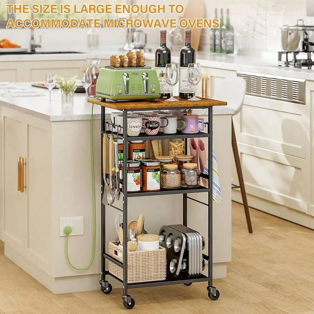 Kitchen Microwave Cart, 3 Tier Microwave Table Stand