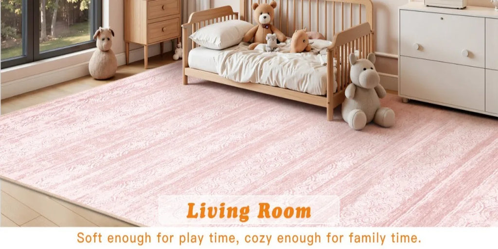So Soft Dusty Pink 8x10 Rug - Cute Modern Boho -  Perfect For Indoor