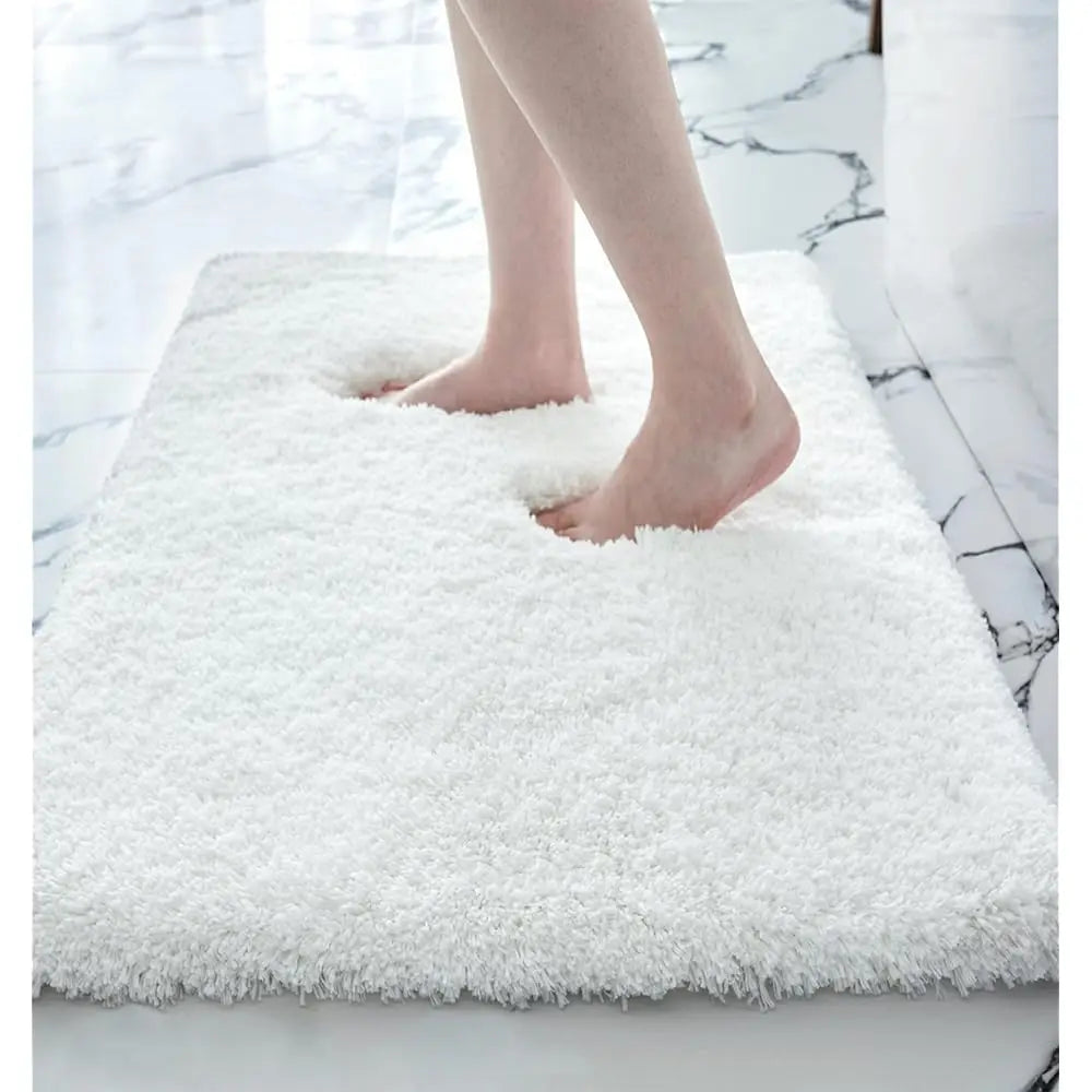 Small Bathroom Rugs 17X24 Non Slip White Fluffy