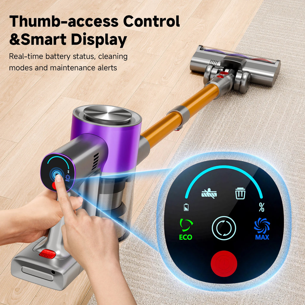 Powerful Cordless Vacuum Cleaner LED Display 45Mins Self Standing