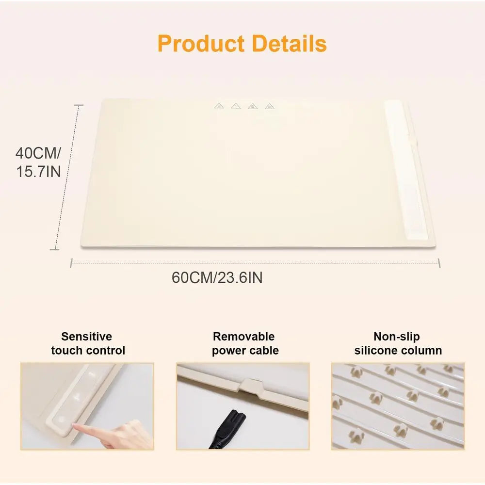 Electric Warming Tray with Adjustable Temperature, Upgraded Silicone