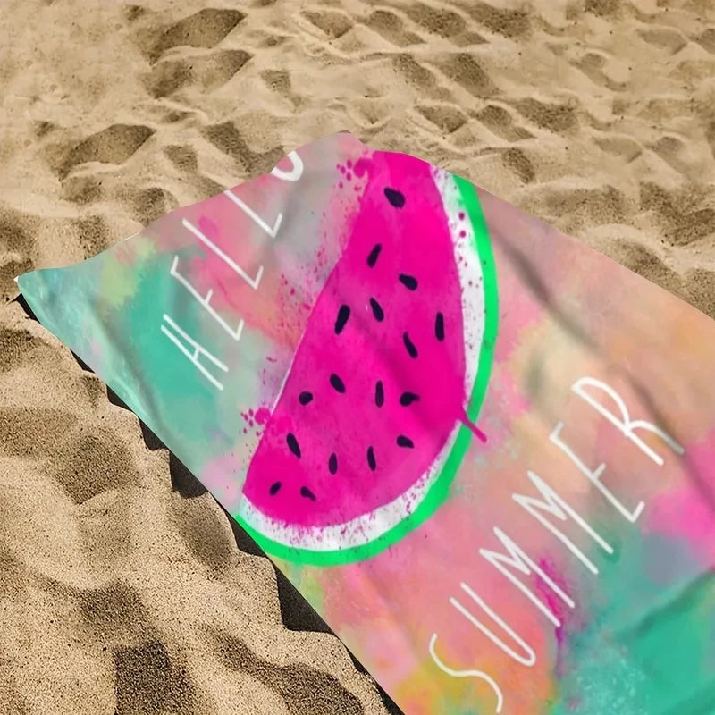 Summer Watermelon Pattern Beach Towel, Quick Dry Soft