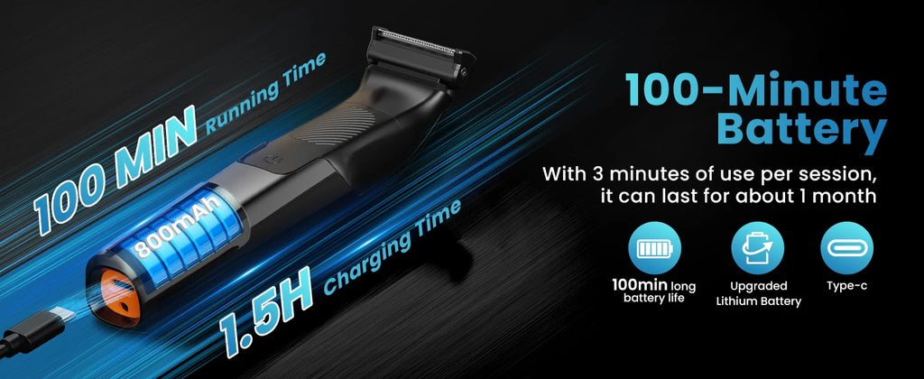 Super Gift 3 in 1 Men Bidirectional Body Hair Trimmer Electric Shaver