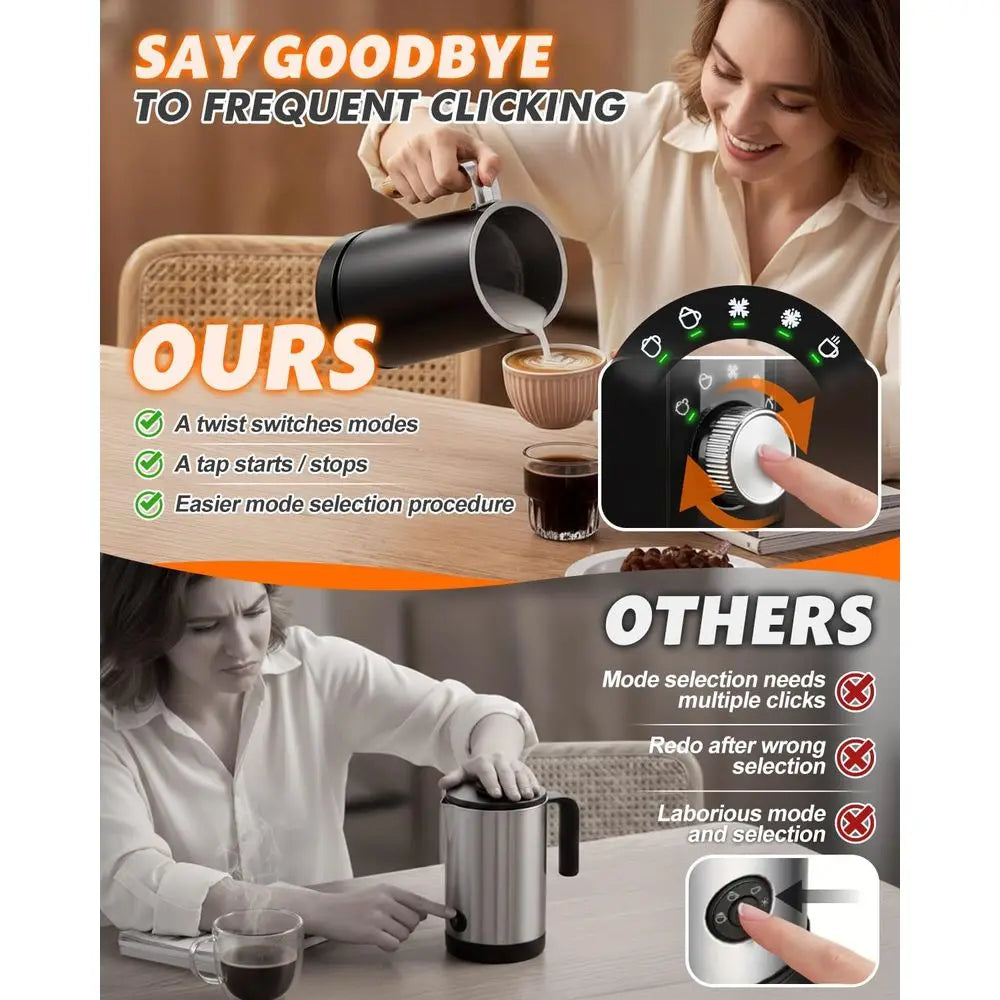 5-in-1 Electric Milk Frother and Steamer, Automatic Milk Foamer