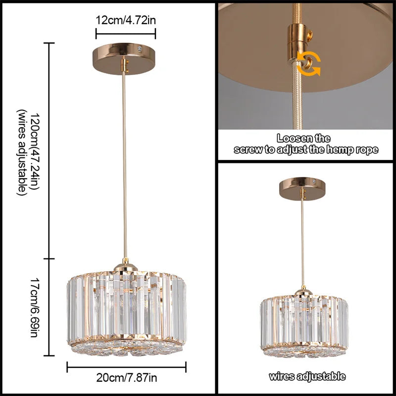 Modern Pendant  Light Luxury Chandelier Led Crystal Ceiling