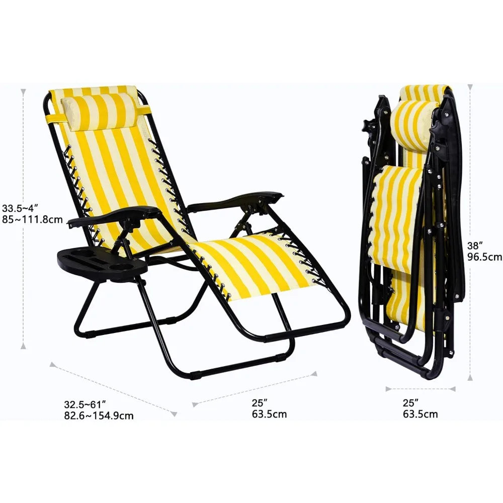 Set of 2 Relaxing Recliners Patio Lounger