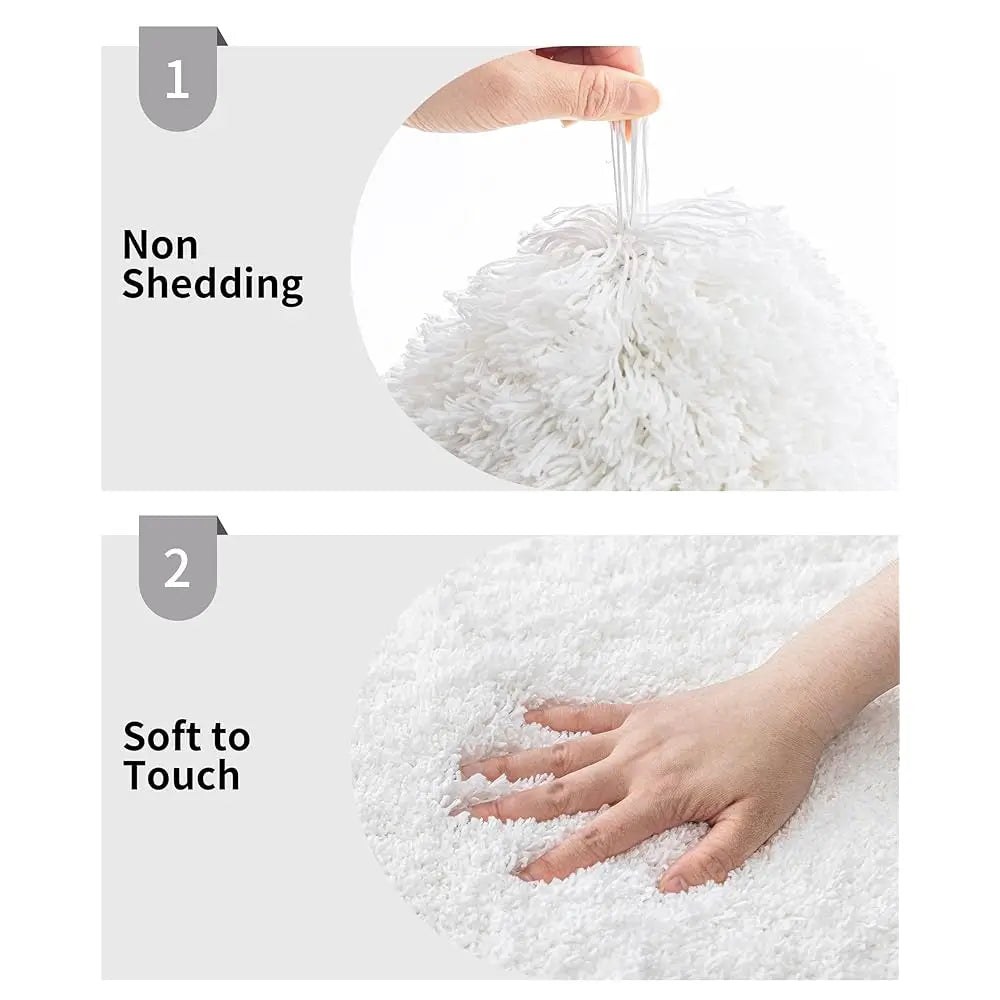 Small Bathroom Rugs 17X24 Non Slip White Fluffy