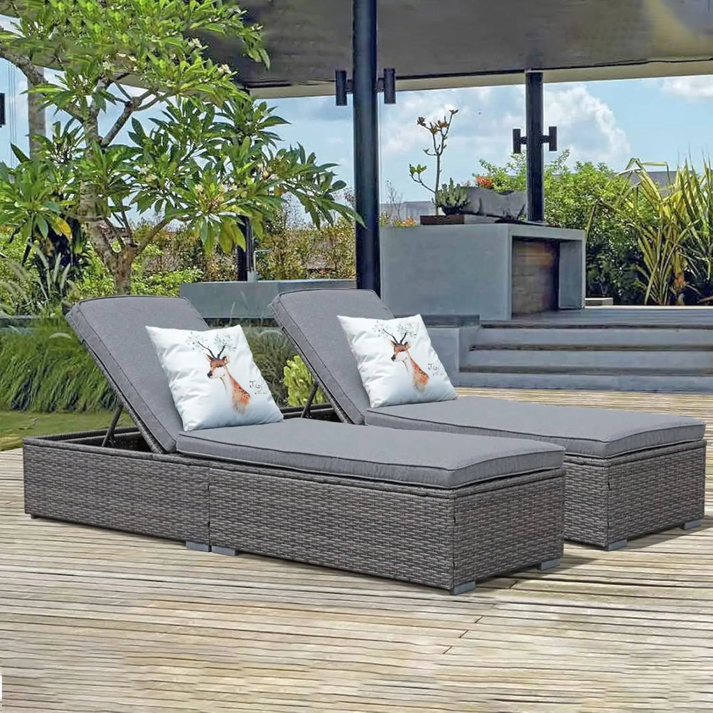Outdoor Chaise Lounge Chairs, 2 Pieces  Wicker