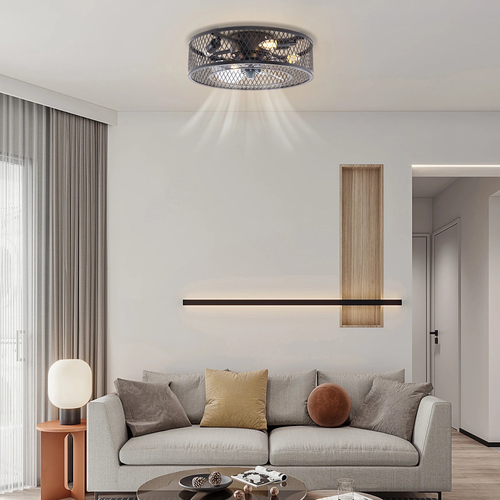 Coo  Breeze 18 Inch Fan Pendant Light Black