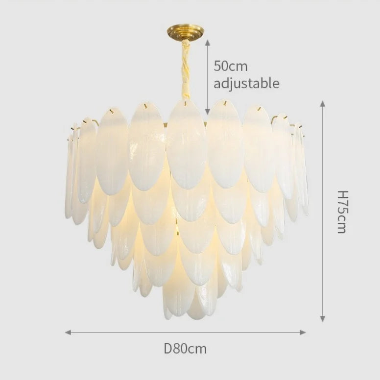 Lamp Luxury Feather Art Glass Chandelier Nordic Minimalism Chandelier French Style New Model LED