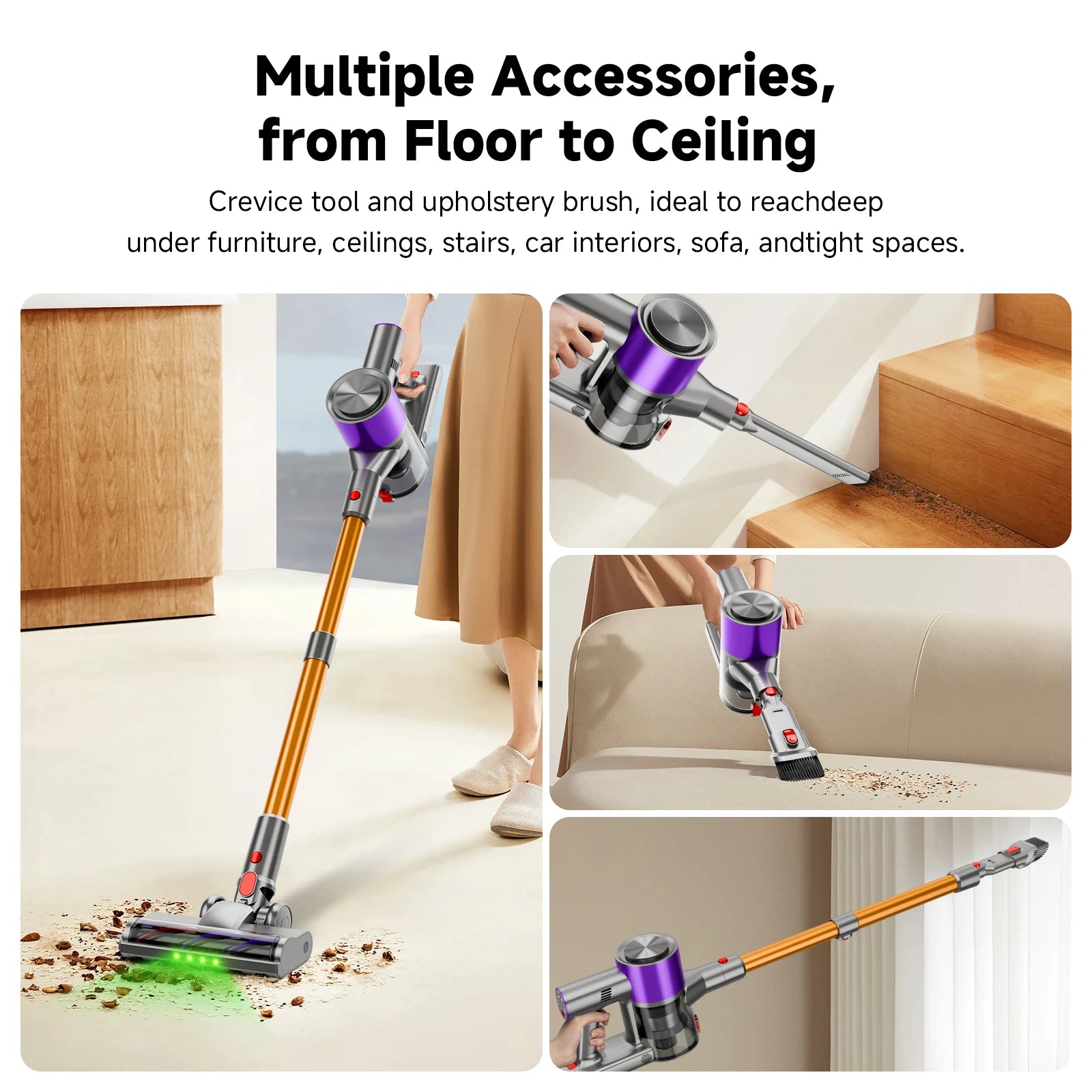 Powerful Cordless Vacuum Cleaner LED Display 45Mins Self Standing