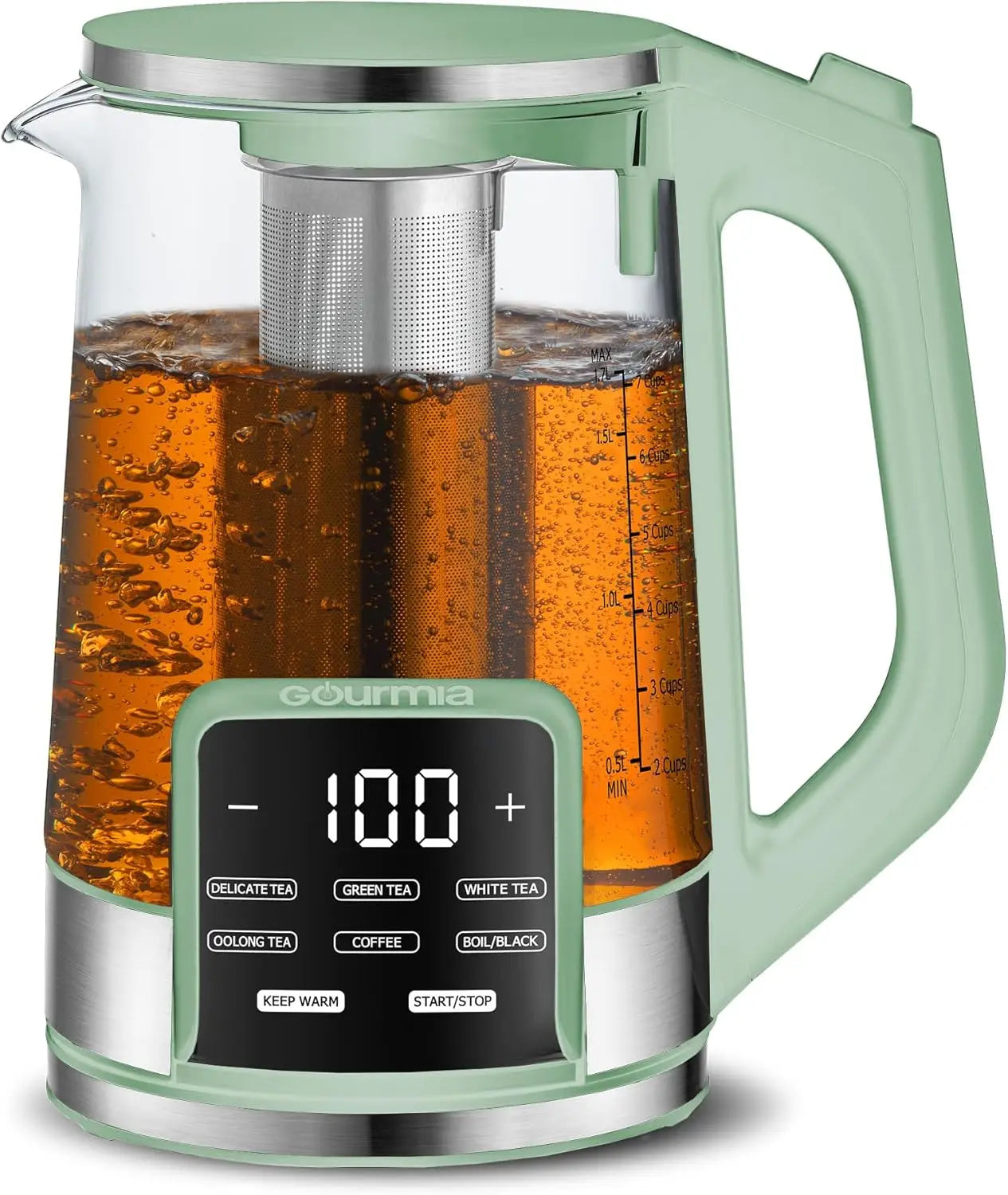 Electric Glass Kettle – 1.7L Programmable Tea & Coffee Brewer