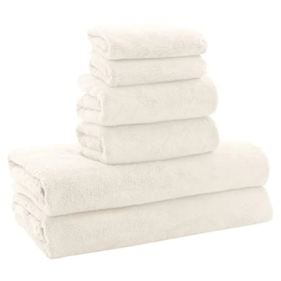 Ultra Soft Towel Set - Quick Drying - 2 Bath Towels 2 Hand Towels 2 Washcloths