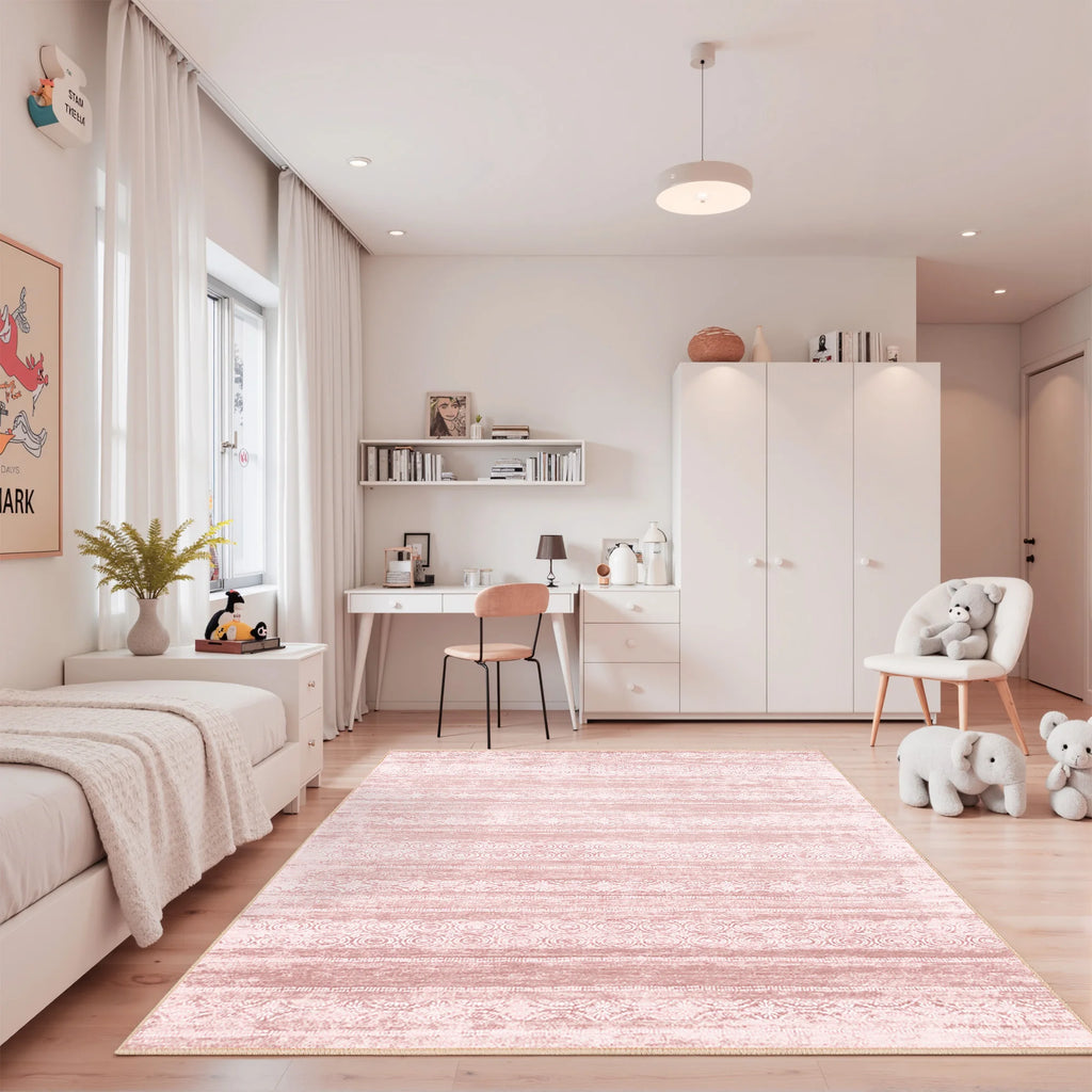 So Soft Dusty Pink 8x10 Rug - Cute Modern Boho -  Perfect For Indoor