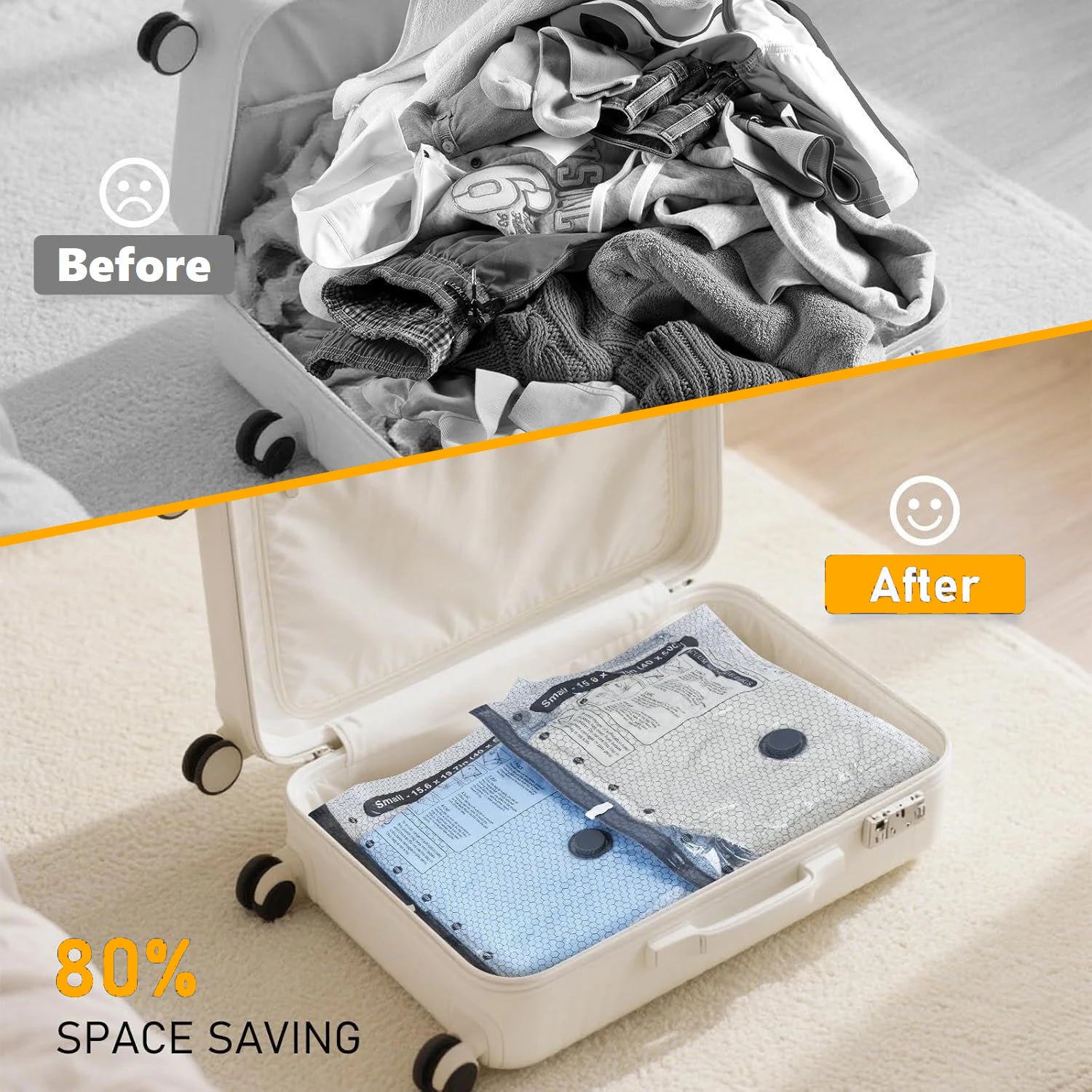 Travel Vacuum Storage Bags with Electric Pump 15 Pack Reusabler