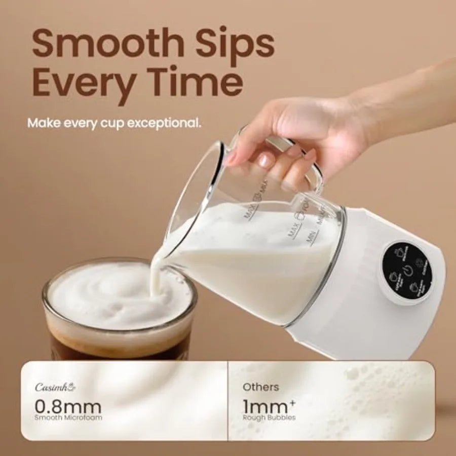 4-in-1 Milk Frother, Electric Milk Frother and Steamer with LED Touch Screen