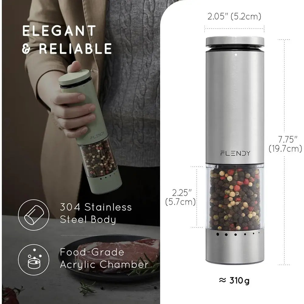Rechargeable Automatic Salt and Pepper Grinder Set
