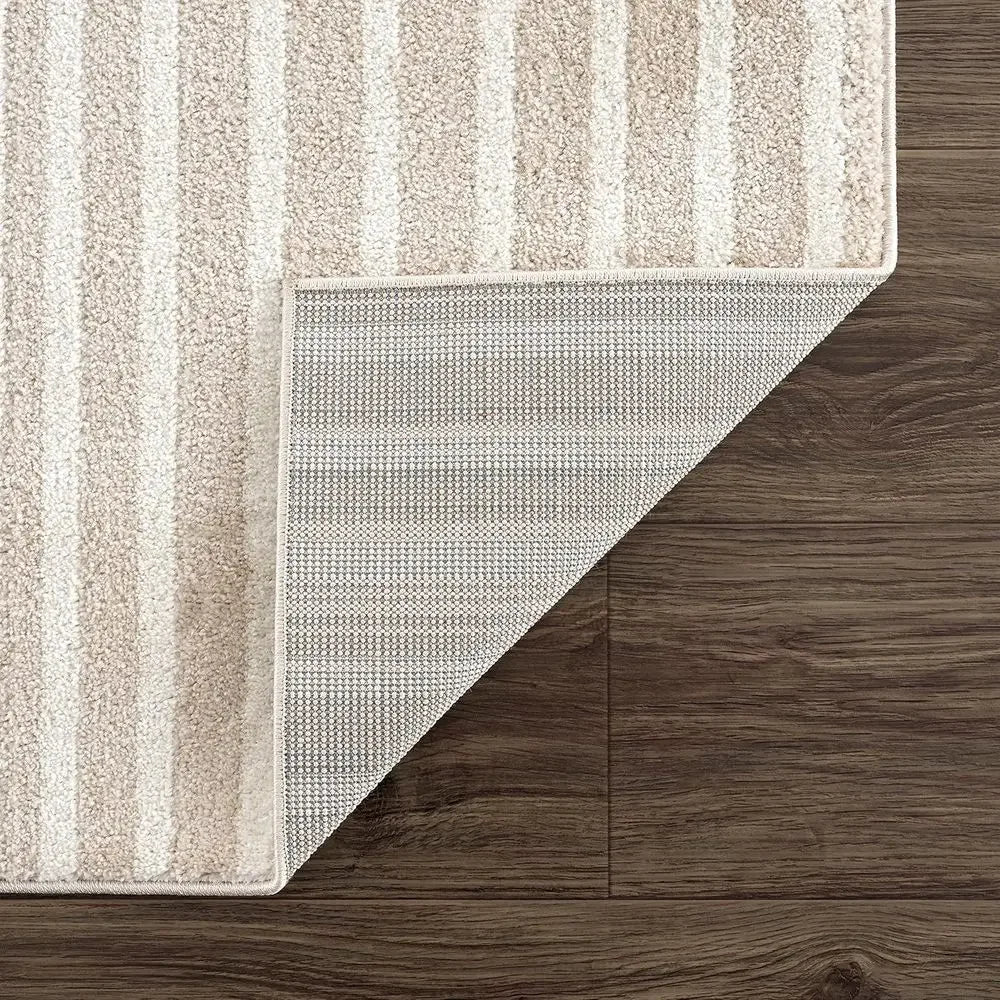Pretty Pattern 5' x 8' Beige Arch Area Rug - Durable, Stain Resistant, Modern Design