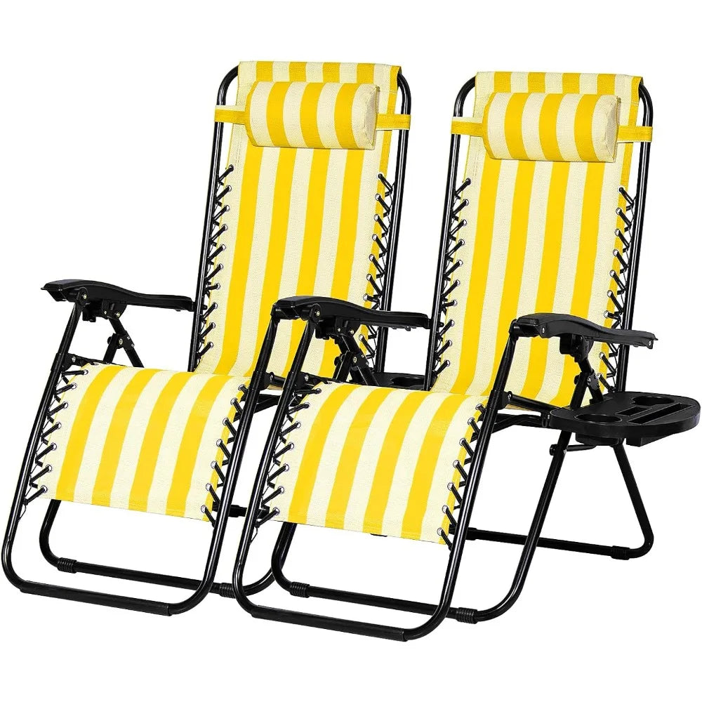 Set of 2 Relaxing Recliners Patio Lounger