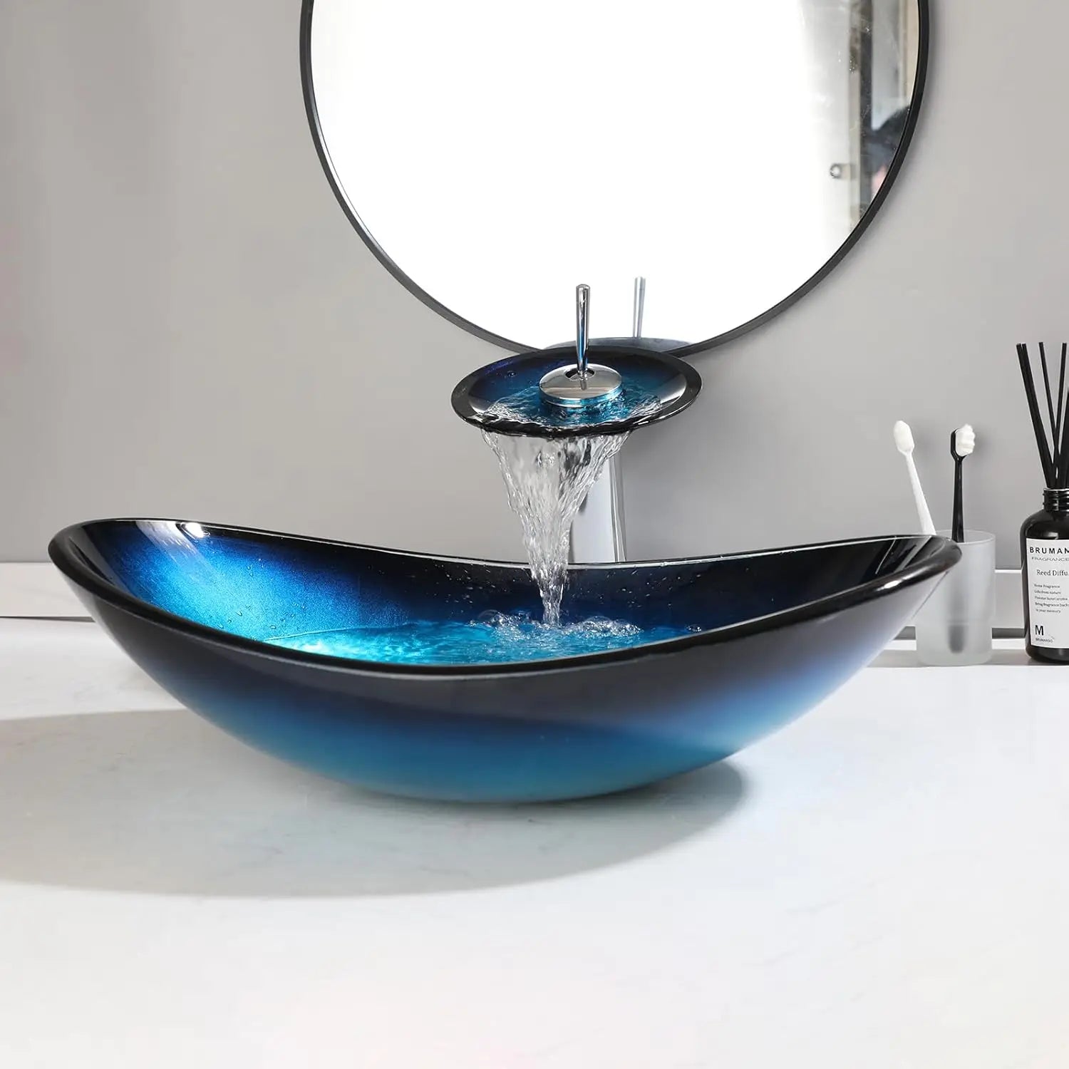 Bathroom Sink Countertop Basin Bowl with Faucet