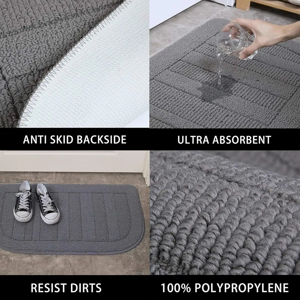 30X18 H Kitchen Rug Mats, Durable Anti-Slip Washable (Grey)