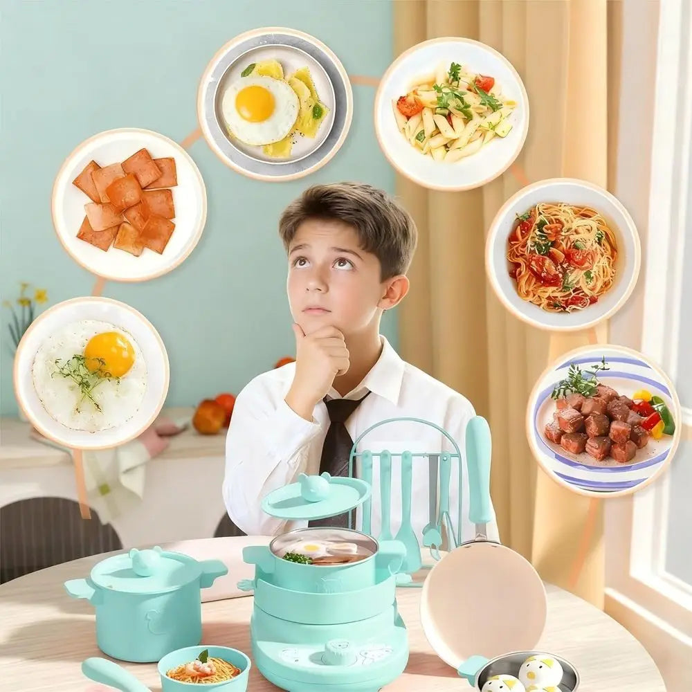 Children's Easy-to-Use Kitchen Tools for Beginner Cooking - Educational Green Set