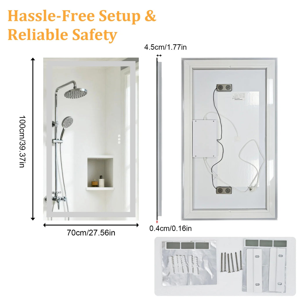 Music!!!! LED Bathroom Mirror Built-in Bluetooth Speaker Anti-Fog Dimmable  3 sizes