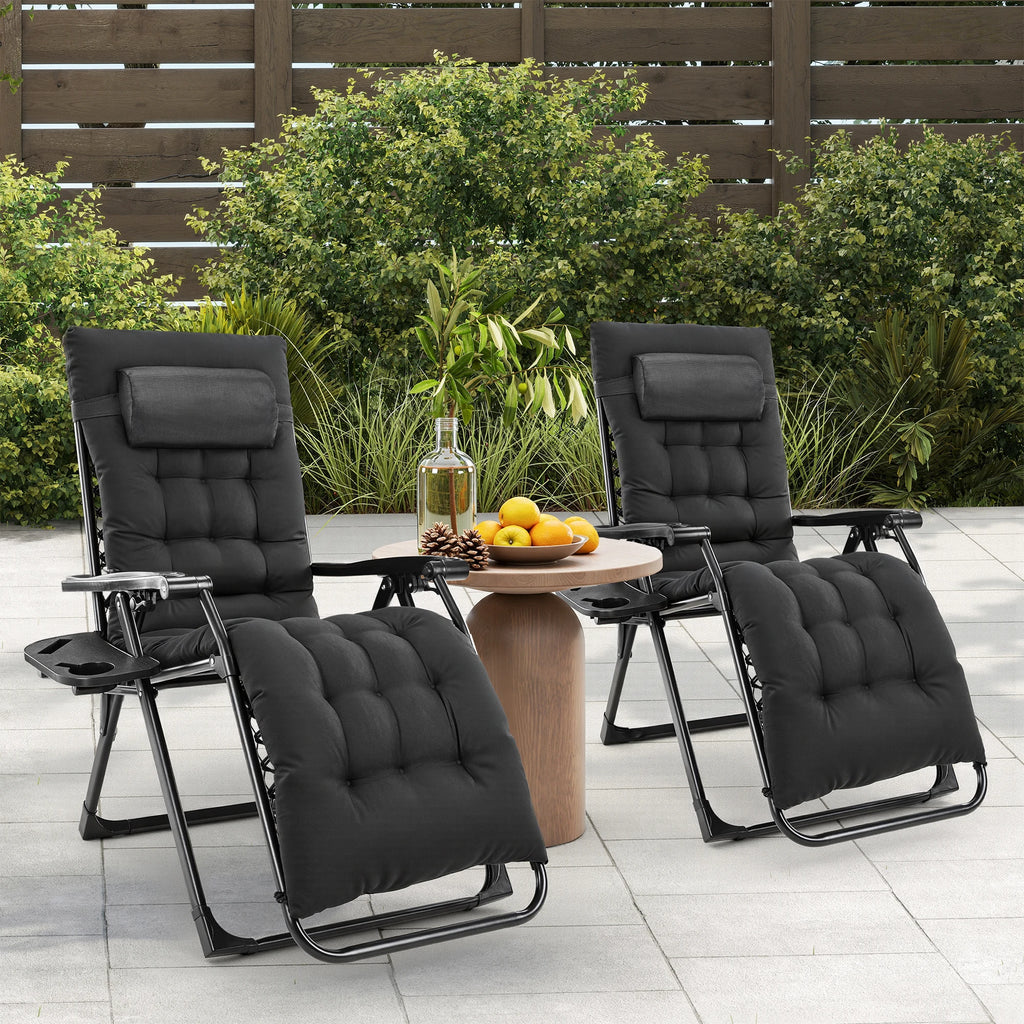 Zero Gravity Recliner Patio Lounge Chair ,Portable with Cup Holders