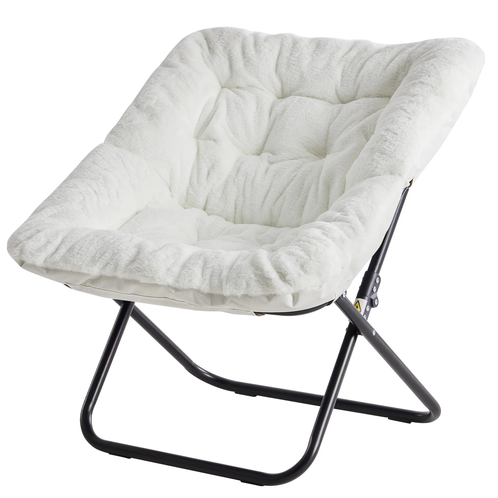 Modern Cozy Saucer Chairs Soft Faux Fur Large Size, Folding