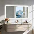 LED Bathroom Mirror with Bluetooth Dimmable Backlit Vanity Mirror with 3X Magnifier and Screen Display