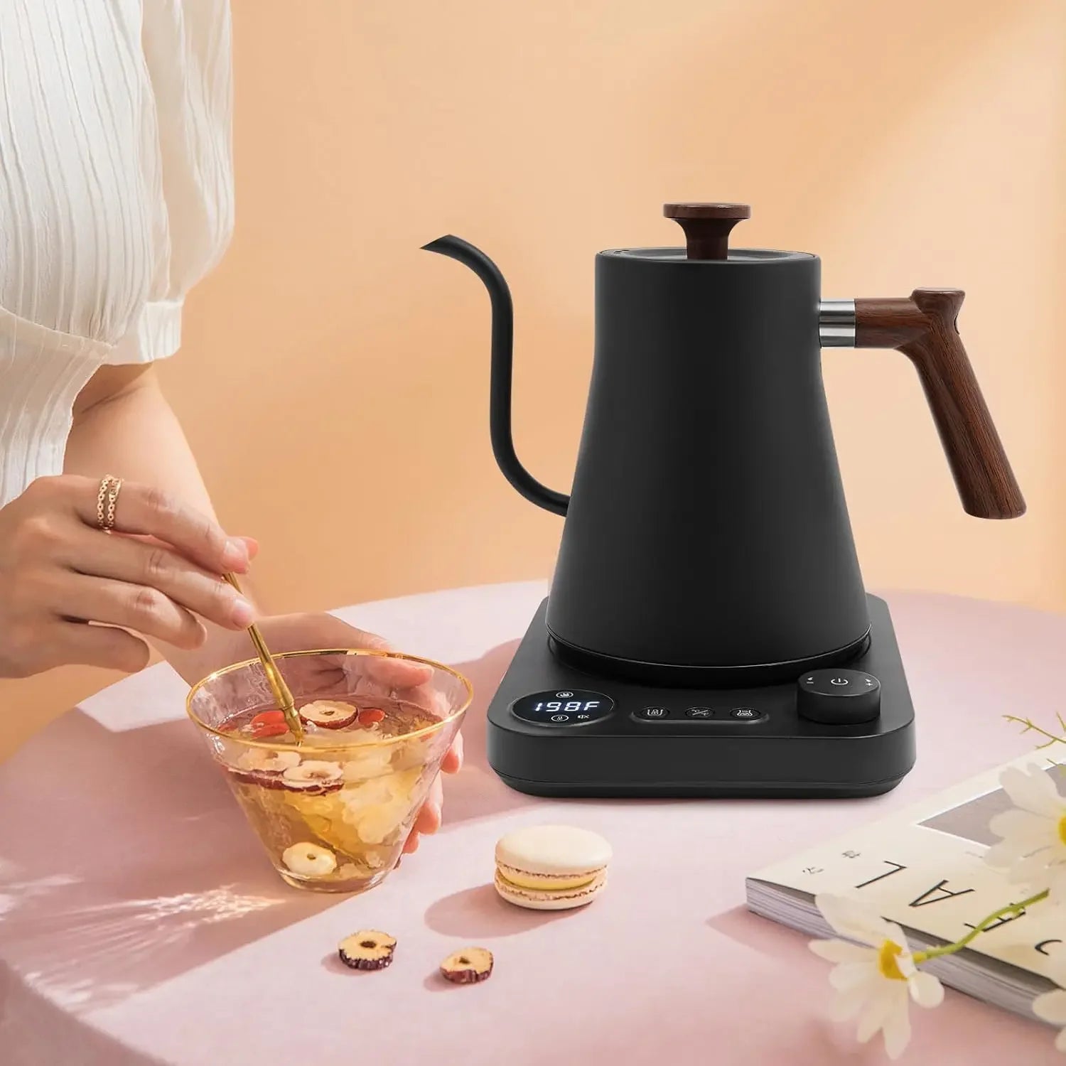 Tea Time!! Precision Gooseneck Kettle Electric 1200W, 0.9L