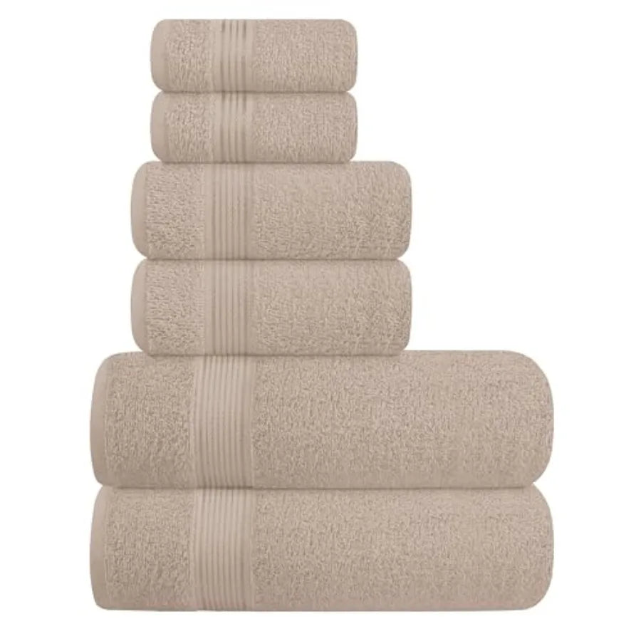 Ultra Soft 6 Pack Cotton Towel Set, Assorted Colors