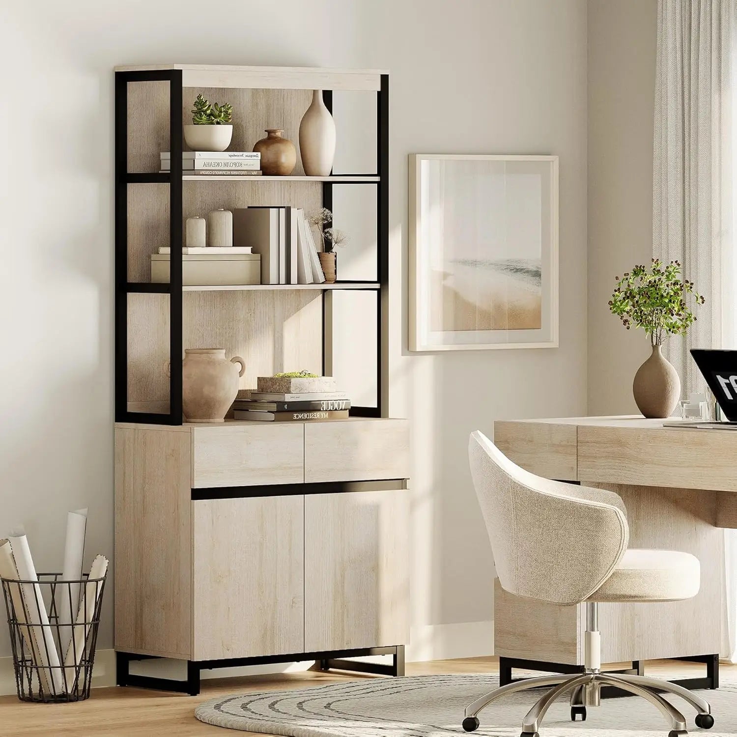 Beautiful 72" Tall Bookshelf Library Bookcase