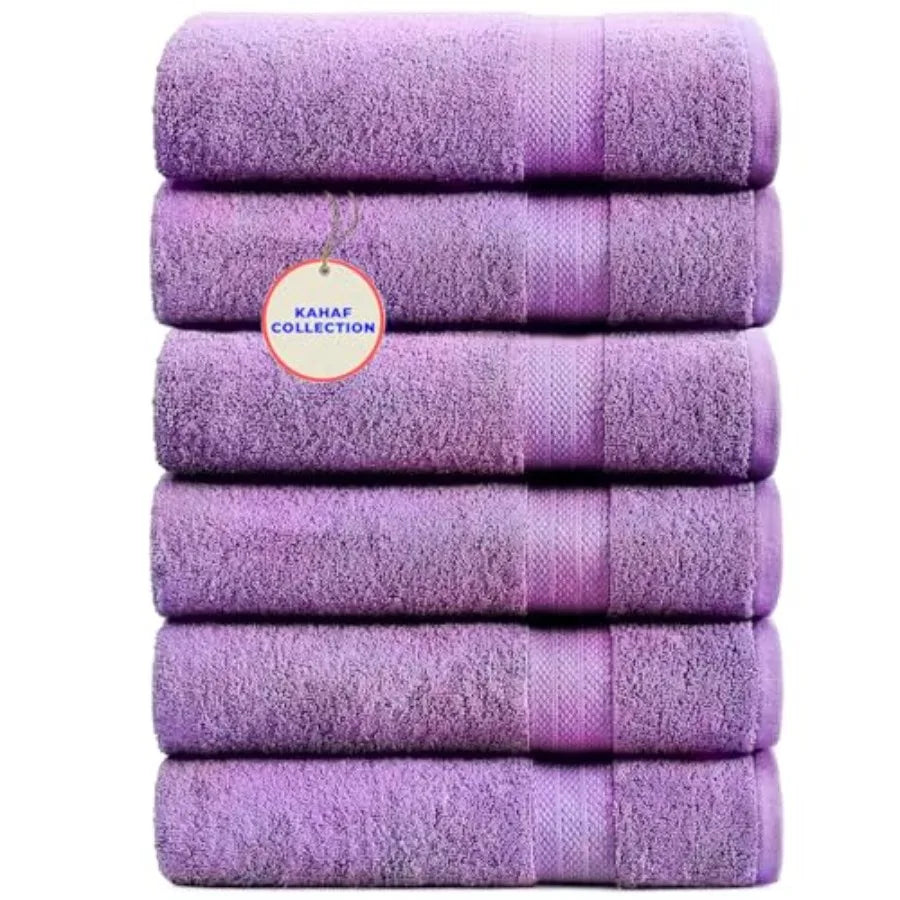 100% Cotton Bath Towels, 24x48 Pack of 6 Towels, Quick Dry