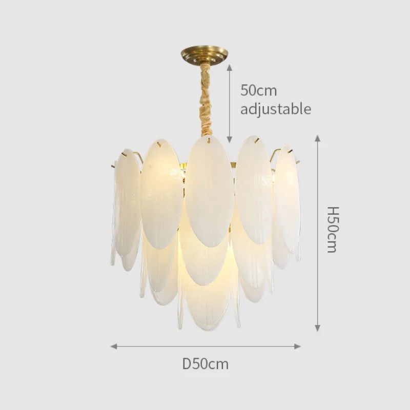 Lamp Luxury Feather Art Glass Chandelier Nordic Minimalism Chandelier French Style New Model LED