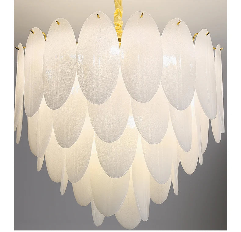 Lamp Luxury Feather Art Glass Chandelier Nordic Minimalism Chandelier French Style New Model LED