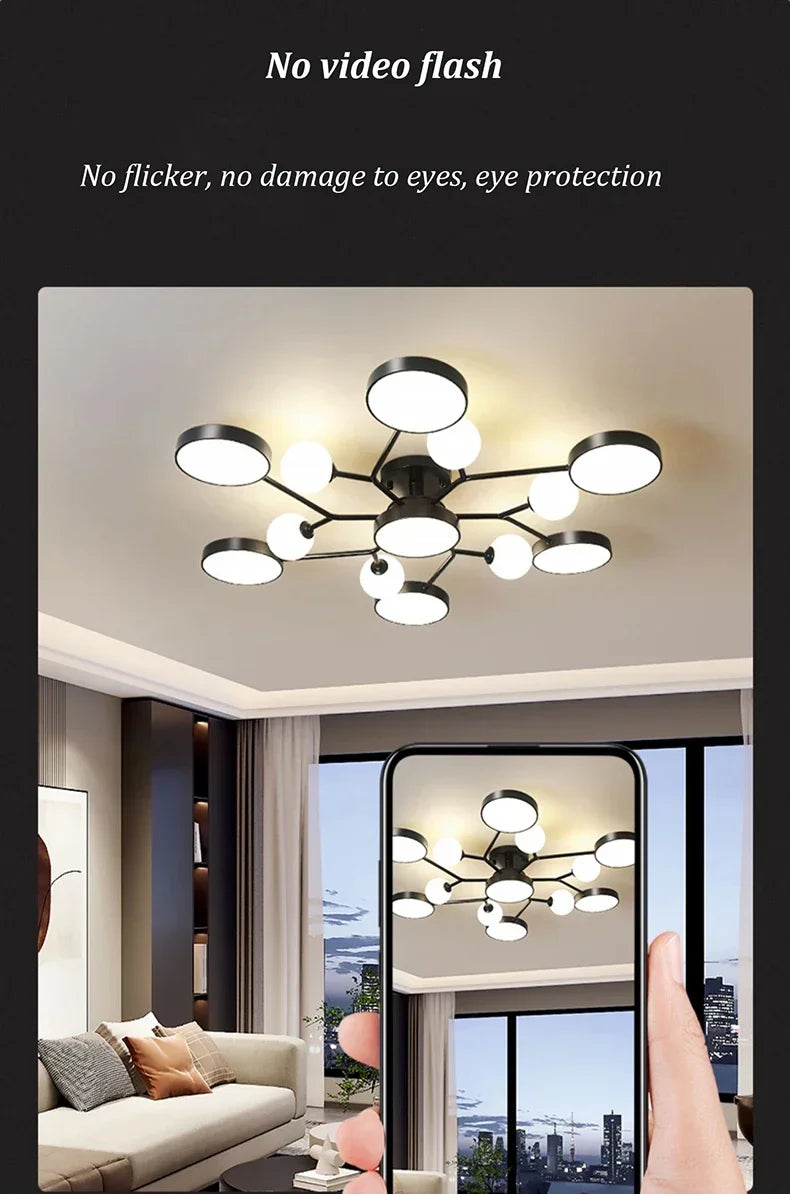 Nordic Ceiling Light Glass Ball LED Chandelier