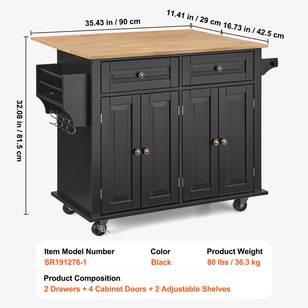 Fantastic Kitchen Island Cart Wood Top Mobile Carts