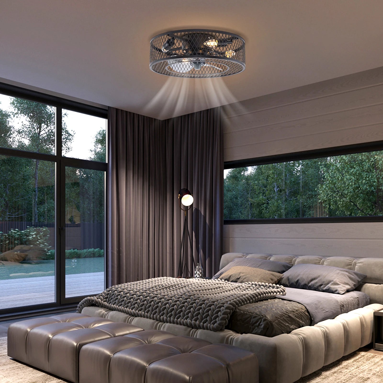 Coo  Breeze 18 Inch Fan Pendant Light Black