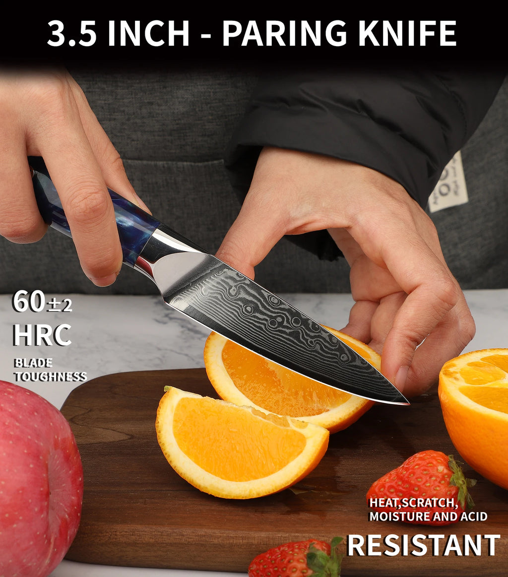 Elegant  2PCS Kitchen Knife Set - Ultra Sharp Damascus Steel  Beautiful Color Options
