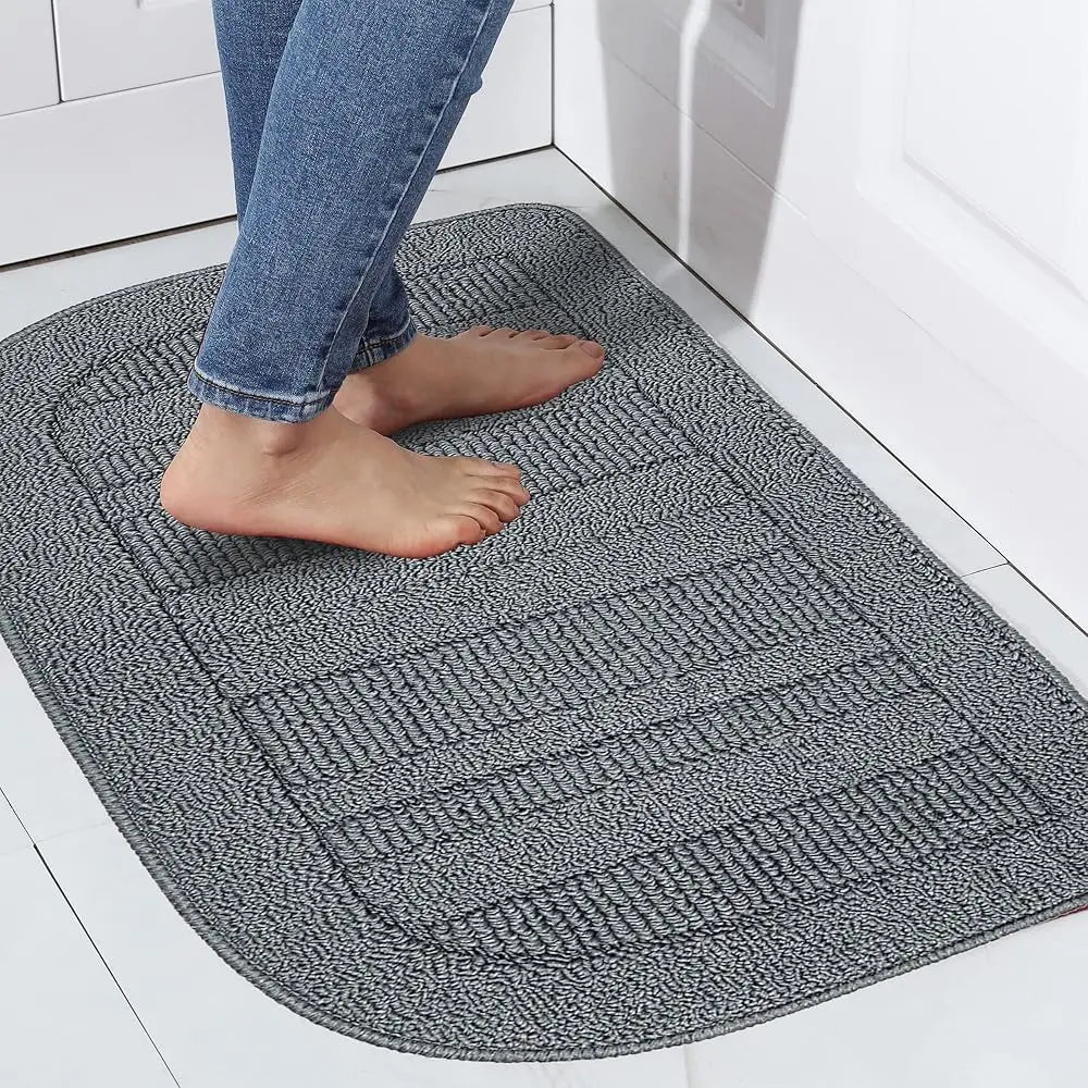 30X18 H Kitchen Rug Mats, Durable Anti-Slip Washable (Grey)