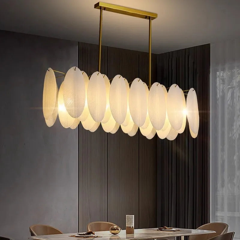 Lamp Luxury Feather Art Glass Chandelier Nordic Minimalism Chandelier French Style New Model LED