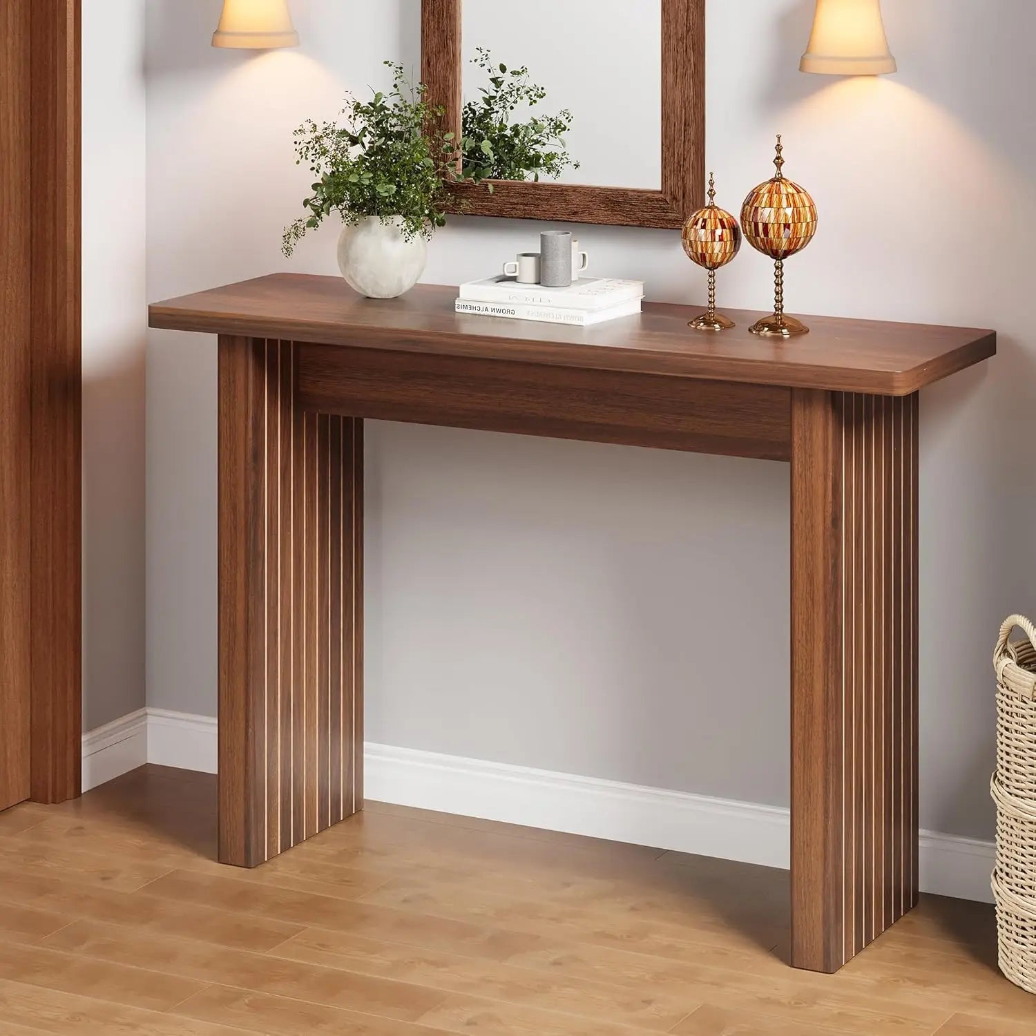 Add to your Foyer!! Fluted Wooden Rectangular Console & Sofa Table ,Narrow
