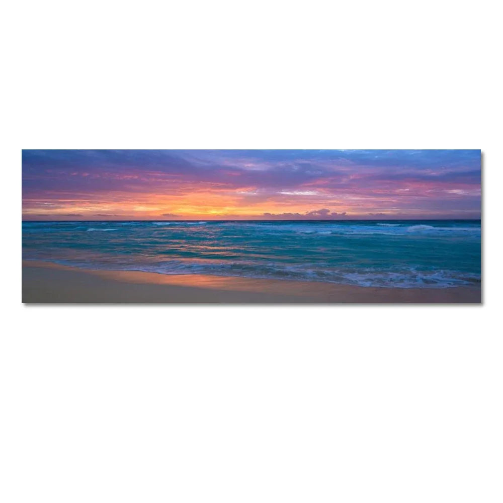 Modern Natural Beach Landscape Wall Art Poster Prints Sea Sunset