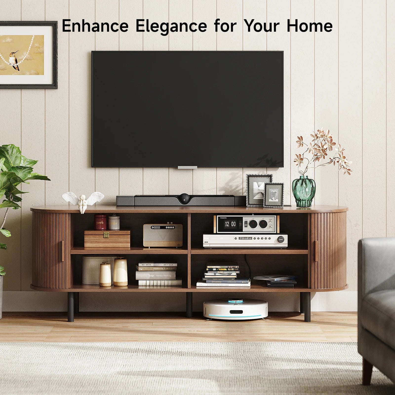 TV Stand with Power Outlet for TVs up to 60/70", Entertainment Center